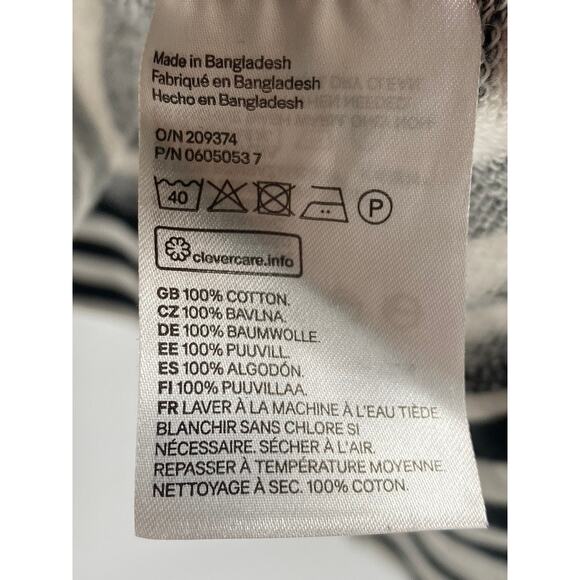 H&M BASIC Women’s Black-White Striped Crewneck Long Sleeve Sweatshirt SZ XL - Picture 10 of 11